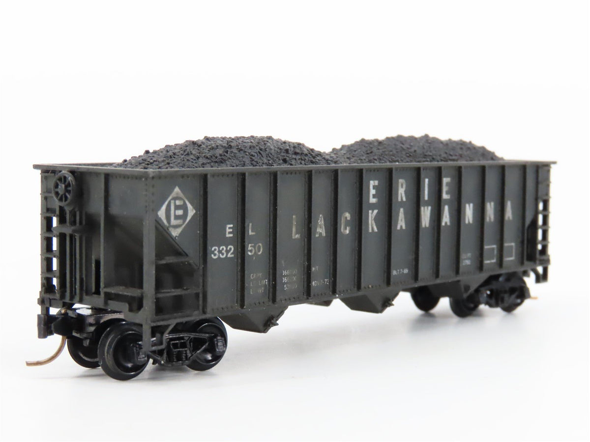 N Atlas 3270 EL Erie Lackawanna 3-Bay Hopper #33250 w/ Load - Custom Weathered