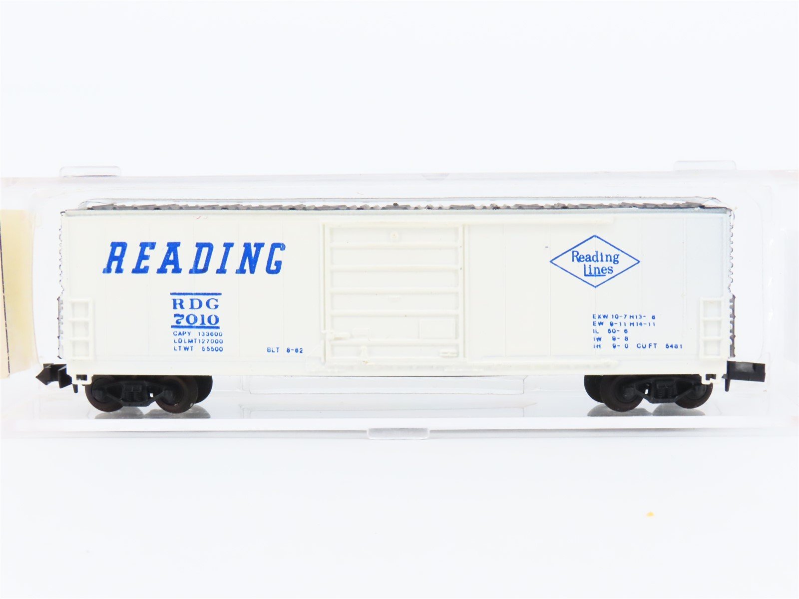 N Scale Bev-Bel 4483 RDG Reading Lines 50' Plug Door Boxcar #7010