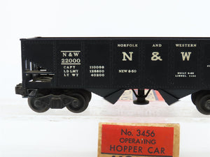 O Gauge 3-Rail Lionel 3456 N&W Norfolk & Western 2-Bay Operating Hopper #22000