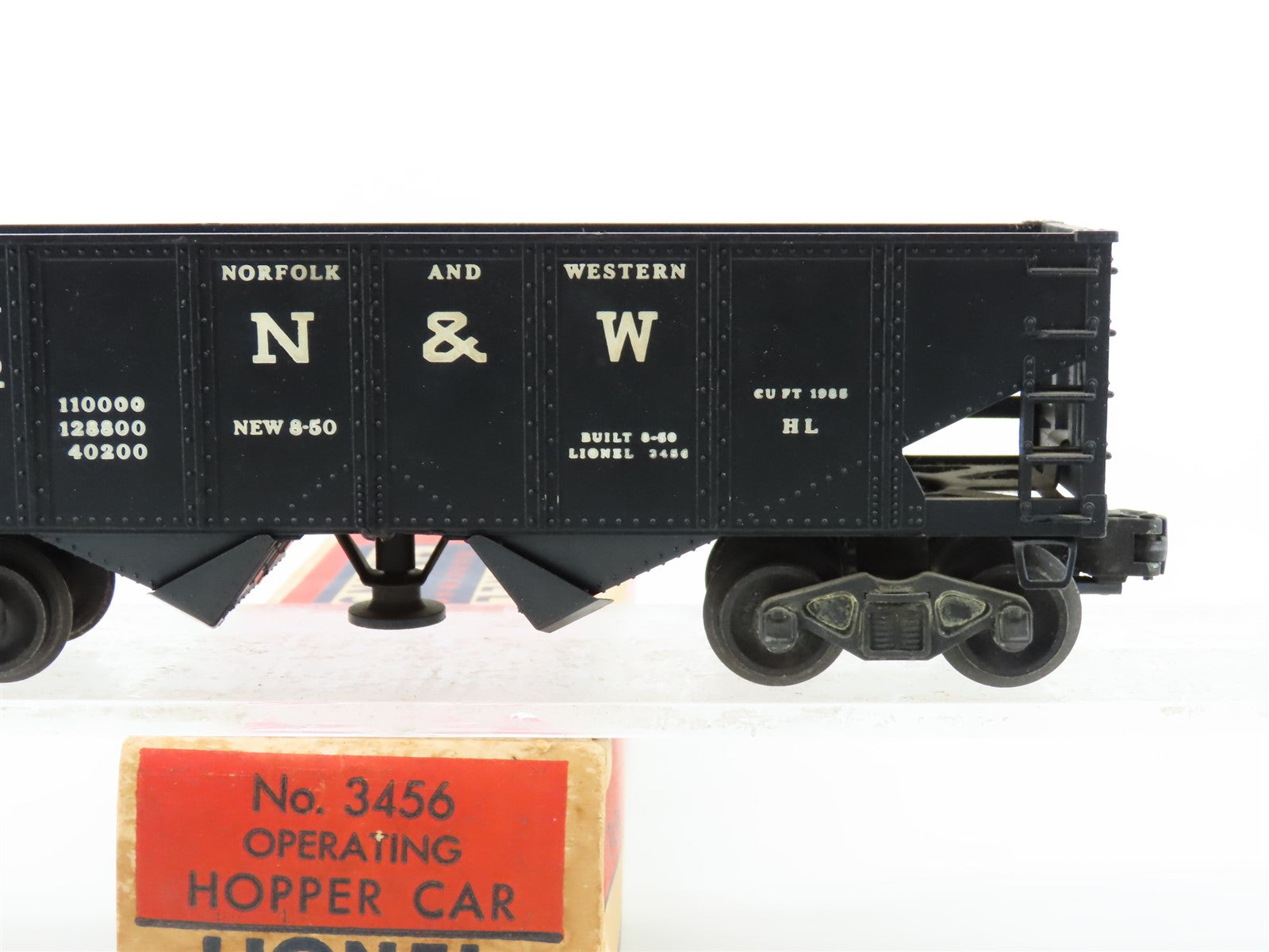 O Gauge 3-Rail Lionel 3456 N&W Norfolk & Western 2-Bay Operating Hopper #22000