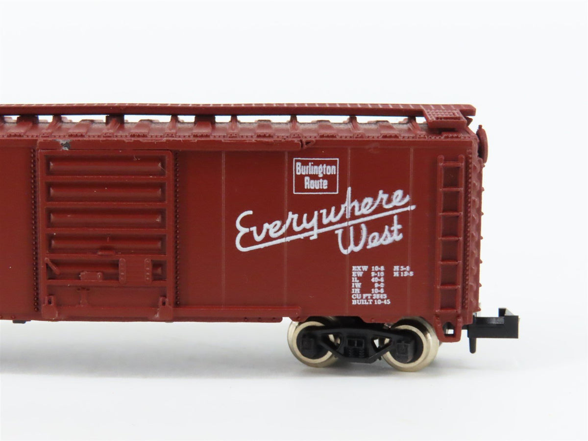 N Scale Atlas 3434 CBQ Burlington Route 40&#39; Standard Boxcar #19563