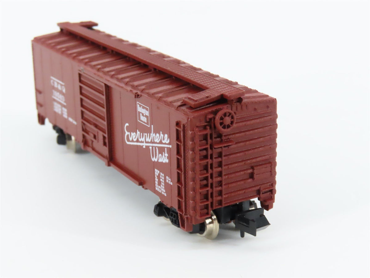 N Scale Atlas 3434 CBQ Burlington Route 40&#39; Standard Boxcar #19563