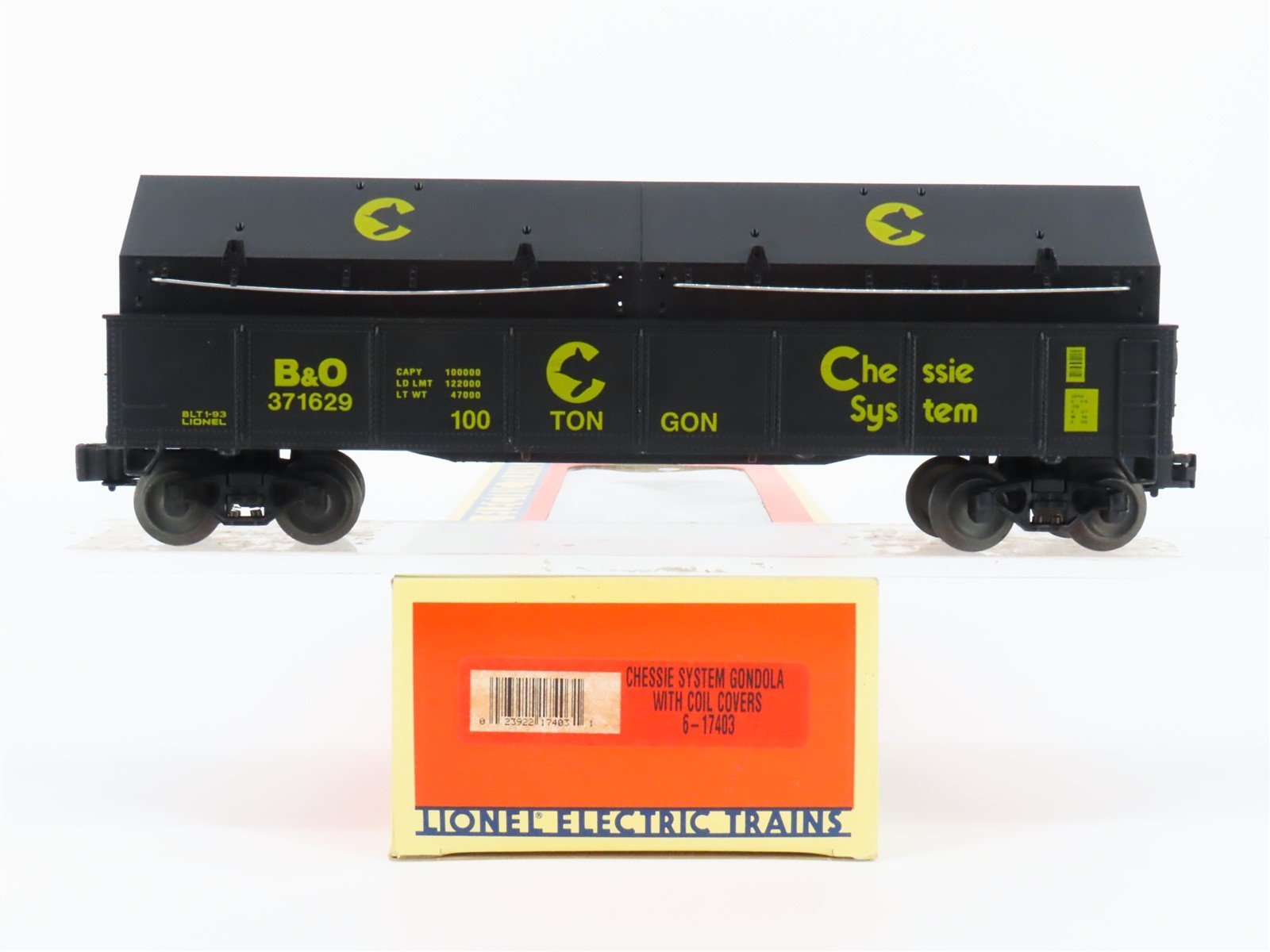 O Gauge 3-Rail Lionel 6-17403 B&O Chessie System Gondola #371629 w/ Coil Covers