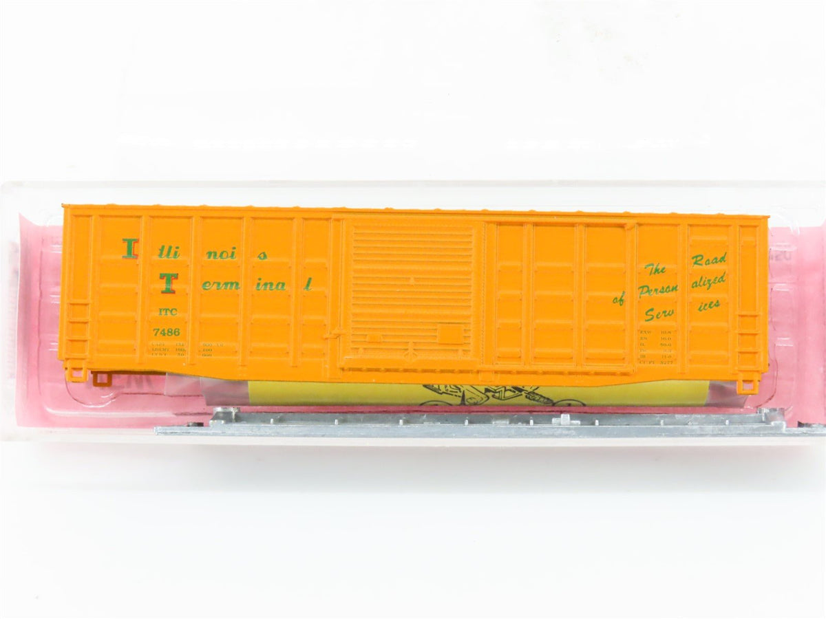 N Scale Roundhouse 8178 IT Illinois Terminal 50&#39; PS Waffle Boxcar #7486 Kit