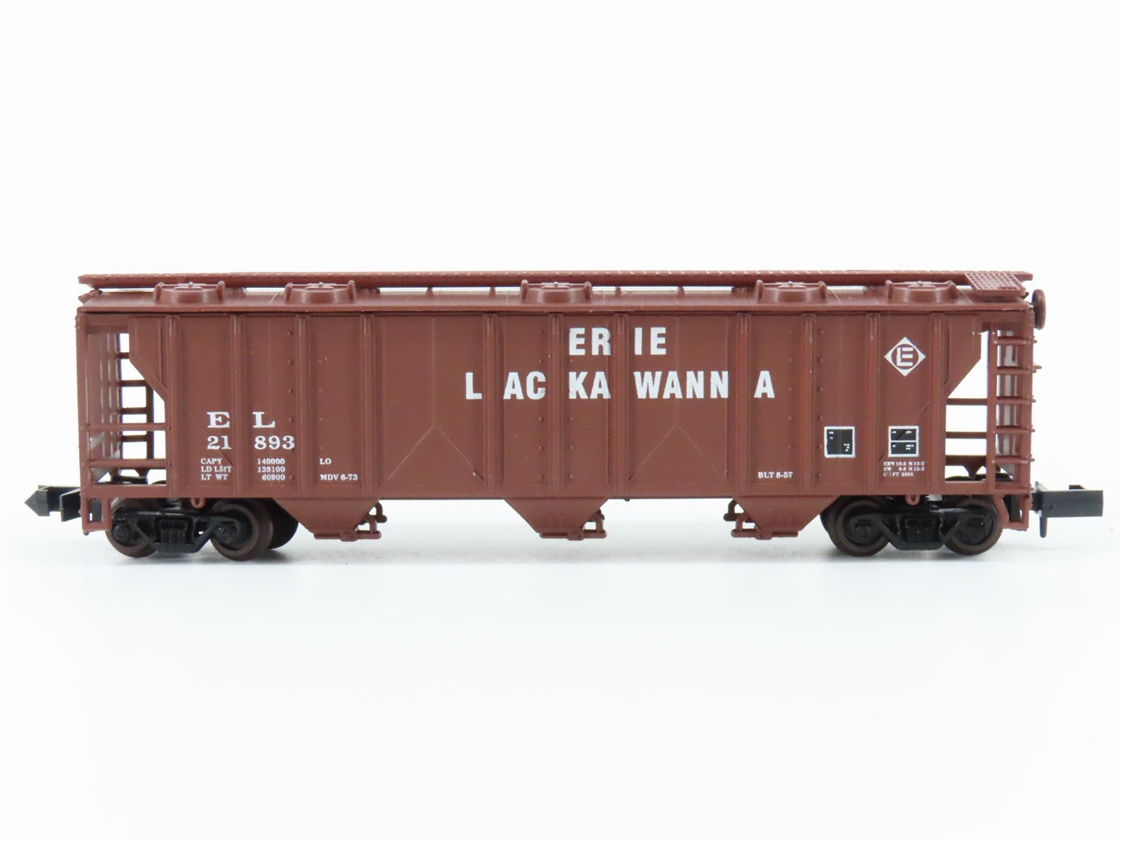 N Scale Atlas 3738 EL Erie Lackawanna 3 Bay Covered Hopper Car #21893