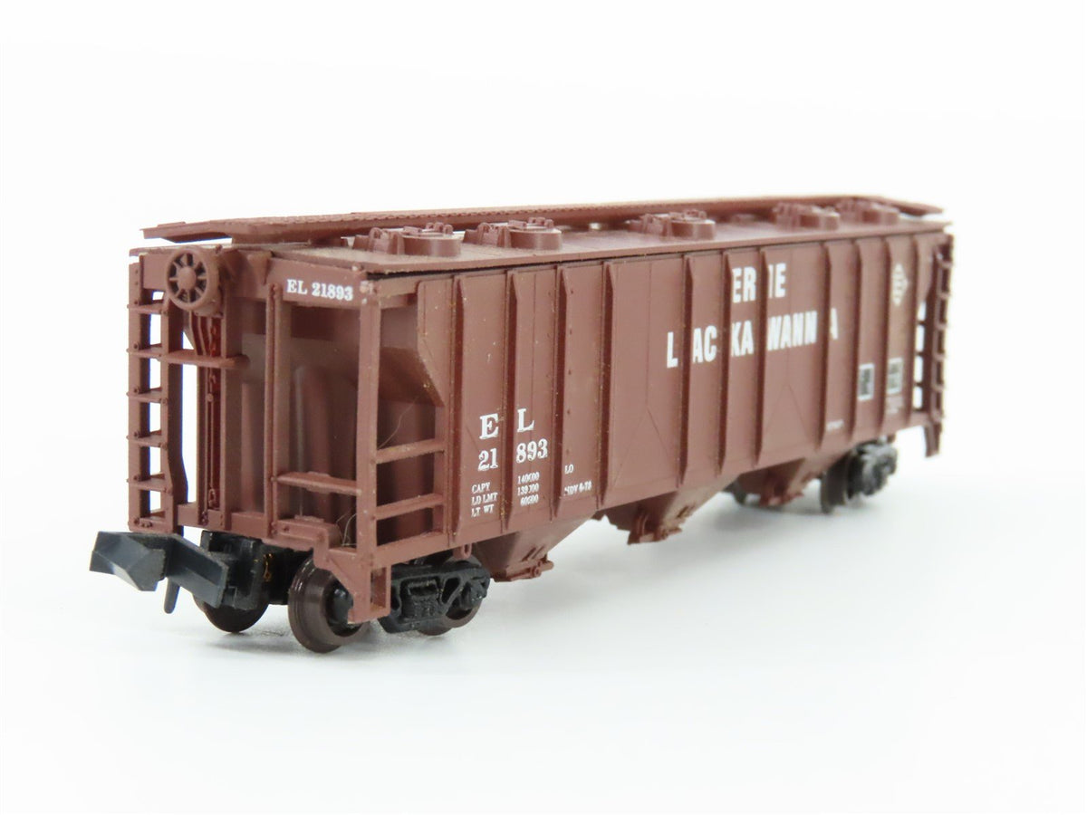 N Scale Atlas 3738 EL Erie Lackawanna 3 Bay Covered Hopper Car #21893