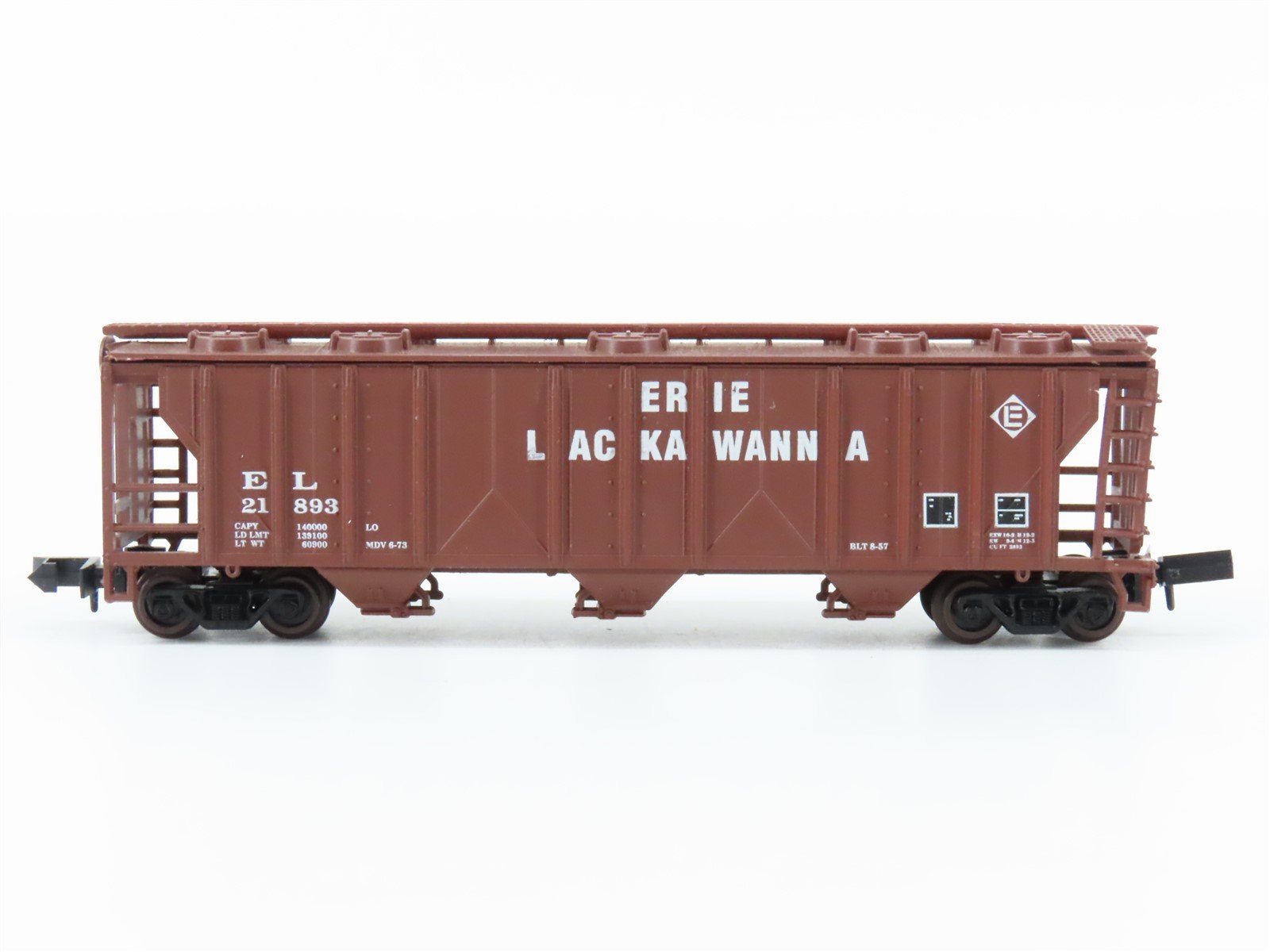 N Scale Atlas 3738 EL Erie Lackawanna 3 Bay Covered Hopper Car #21893