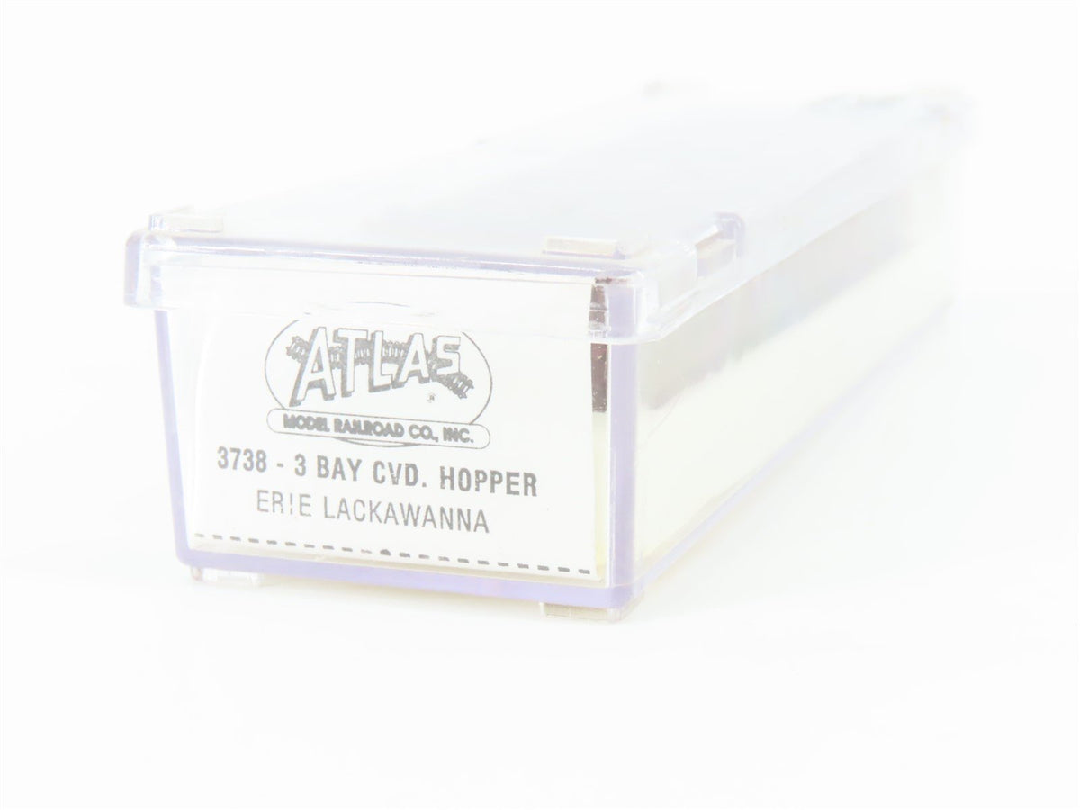 N Scale Atlas 3738 EL Erie Lackawanna 3 Bay Covered Hopper Car #21893