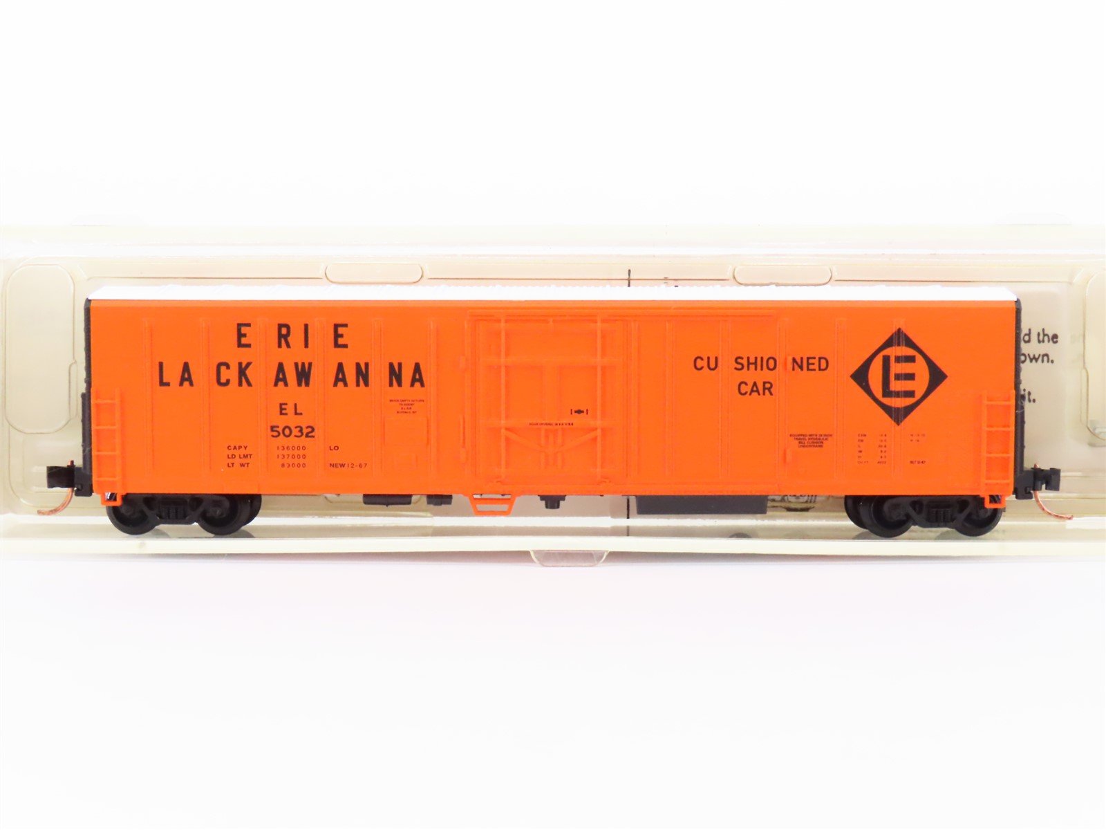 N Scale Red Caboose RN188194 EL Erie Lackawanna 57' Mech Reefer Car #5032