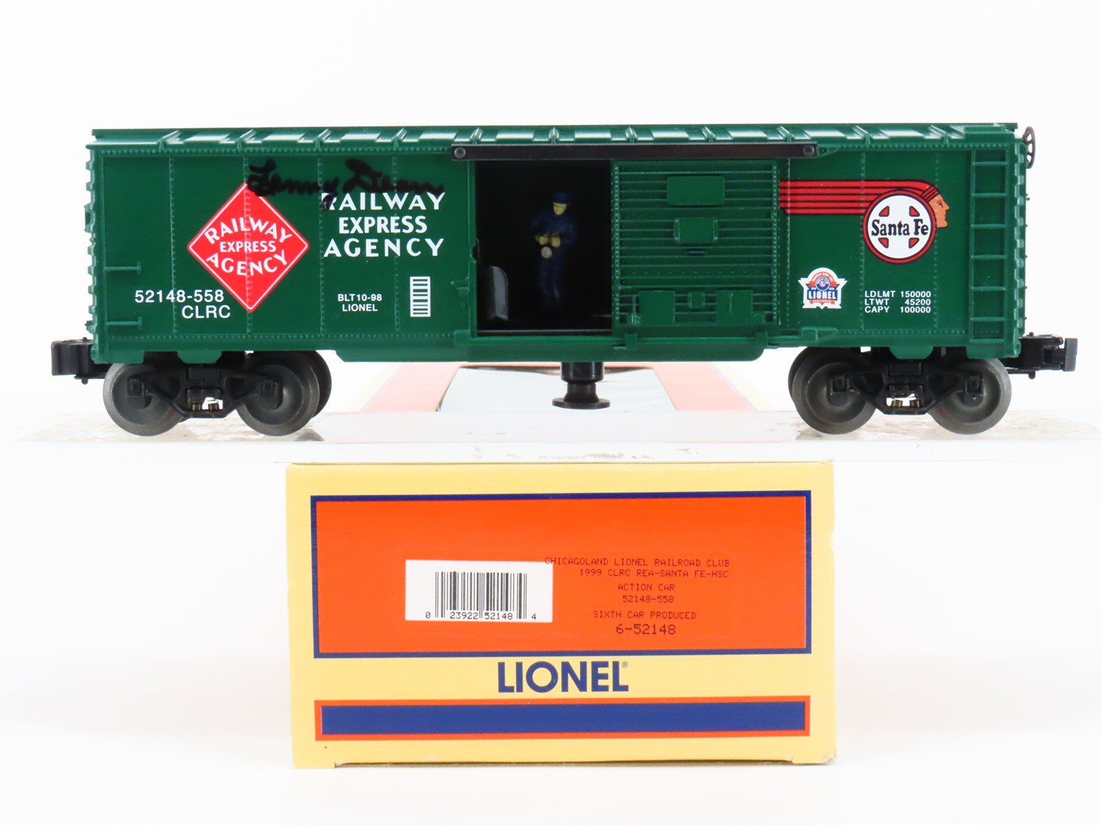 O Gauge 3-Rail Lionel 6-52148 REA ATSF CLRC Chicagoland 1999 Box Car #52148-558