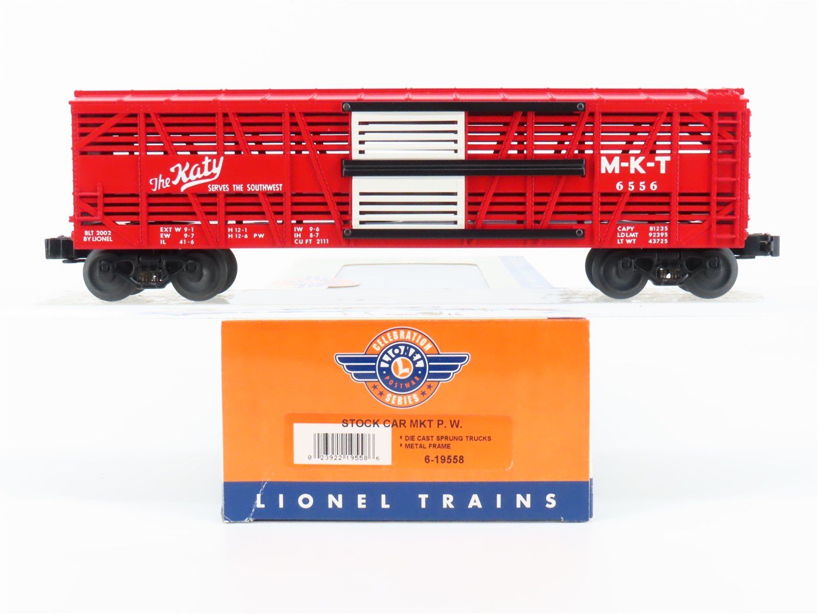 O Gauge 3-Rail Lionel 6-19558 Postwar M-K-T Katy Stock Car #6556