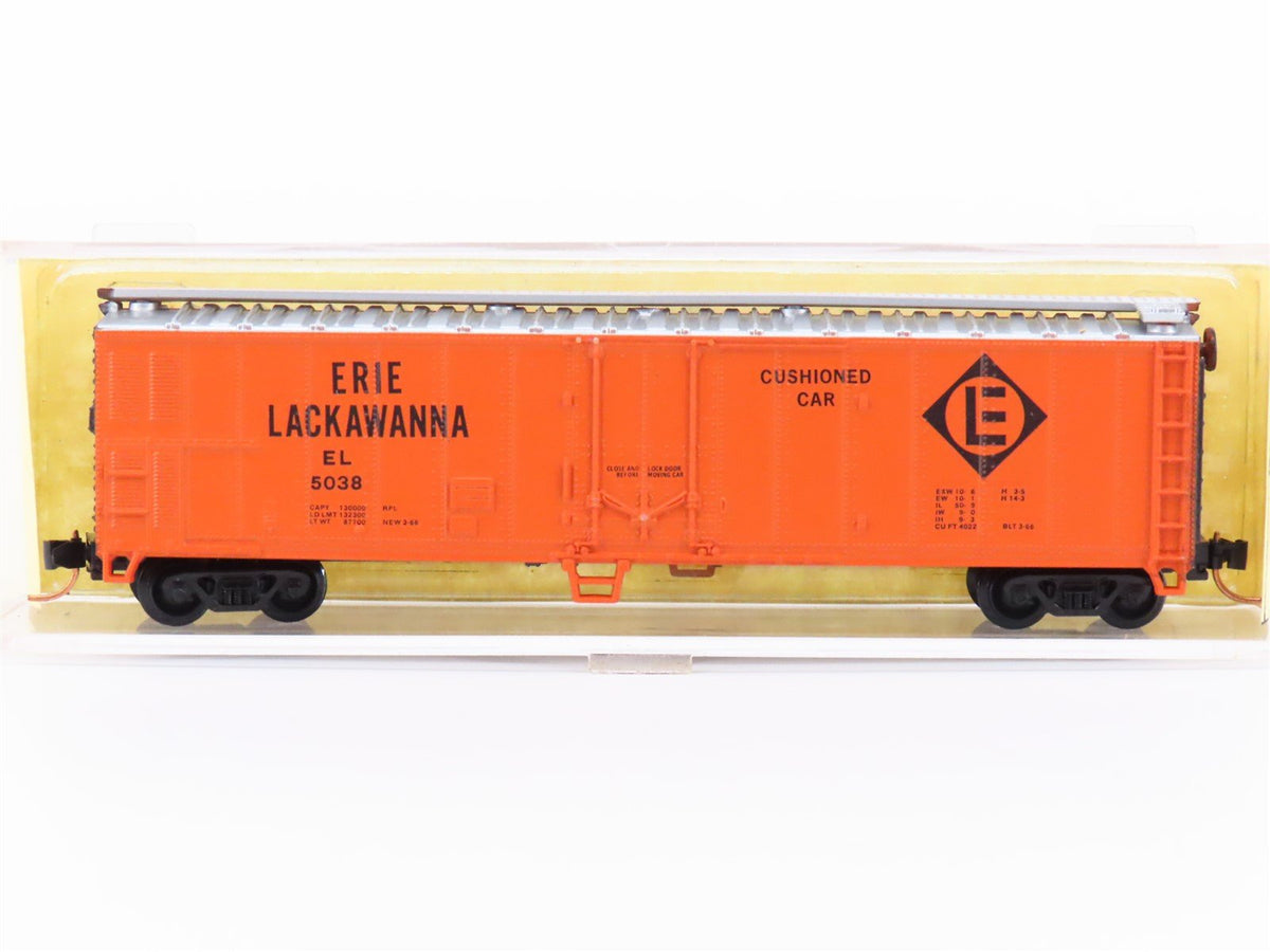 N Scale Red Caboose EL Erie Lackawanna 57&#39; Mech Reefer Car #5038