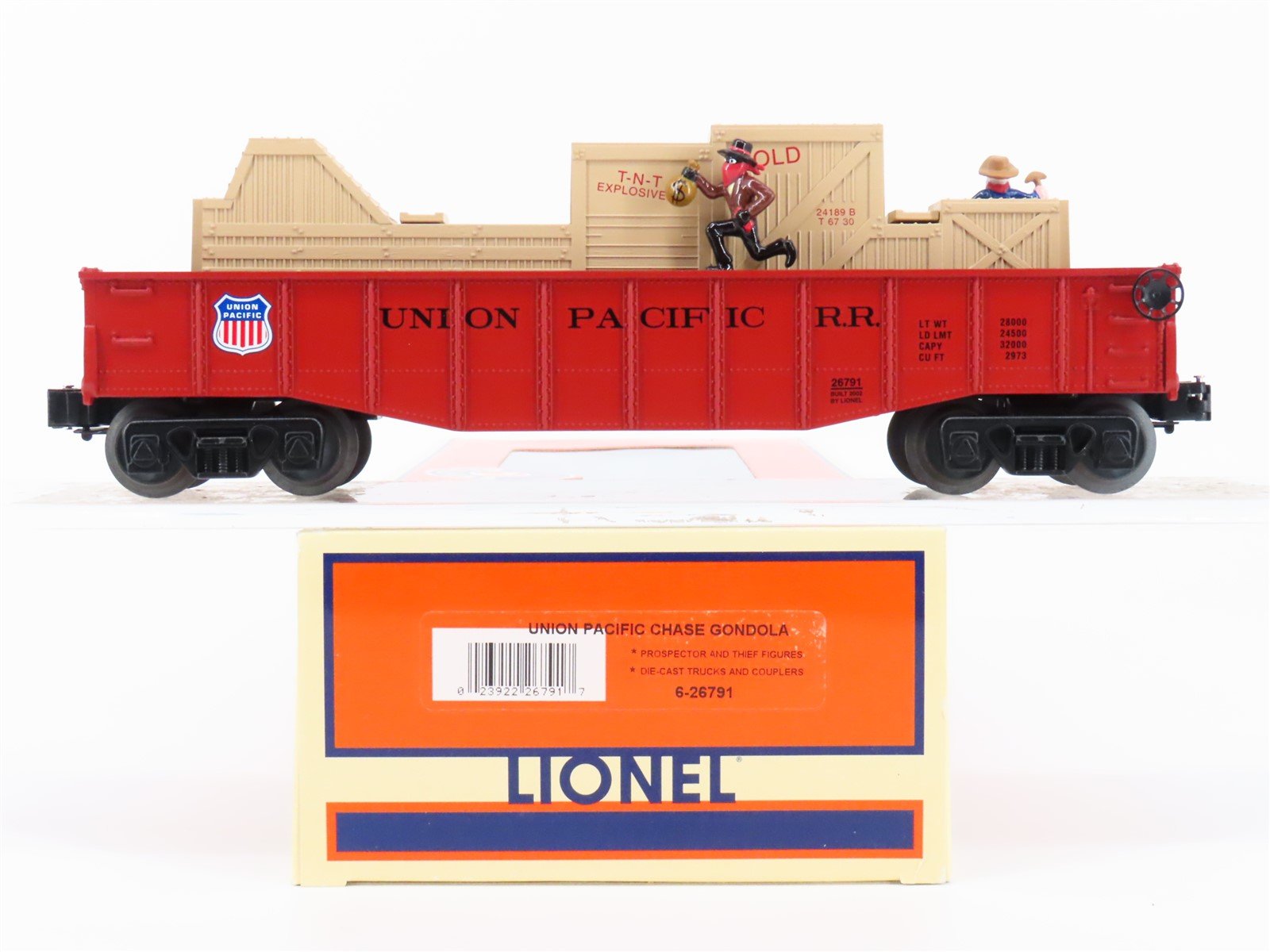 O Gauge 3-Rail Lionel 6-26791 UP Union Pacific Railroad Chase Gondola #26791