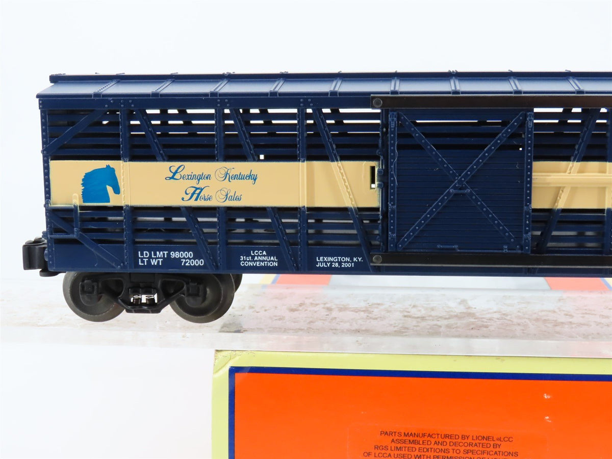 O Gauge 3-Rail Lionel RGS LCCA L&amp;N Lexington Kentucky Horse Sales Stock Car 2001