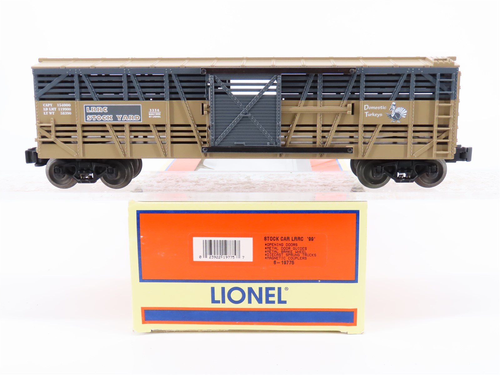 O Gauge 3-Rail Lionel 6-19775 LRRC 1999 Domestic Turkeys Stock Car #3356