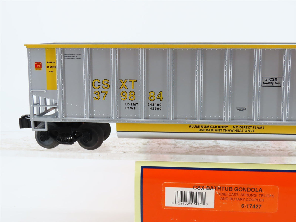 O Gauge 3-Rail Lionel 6-17427 CSXT Railroad Bathtub Gondola #379884