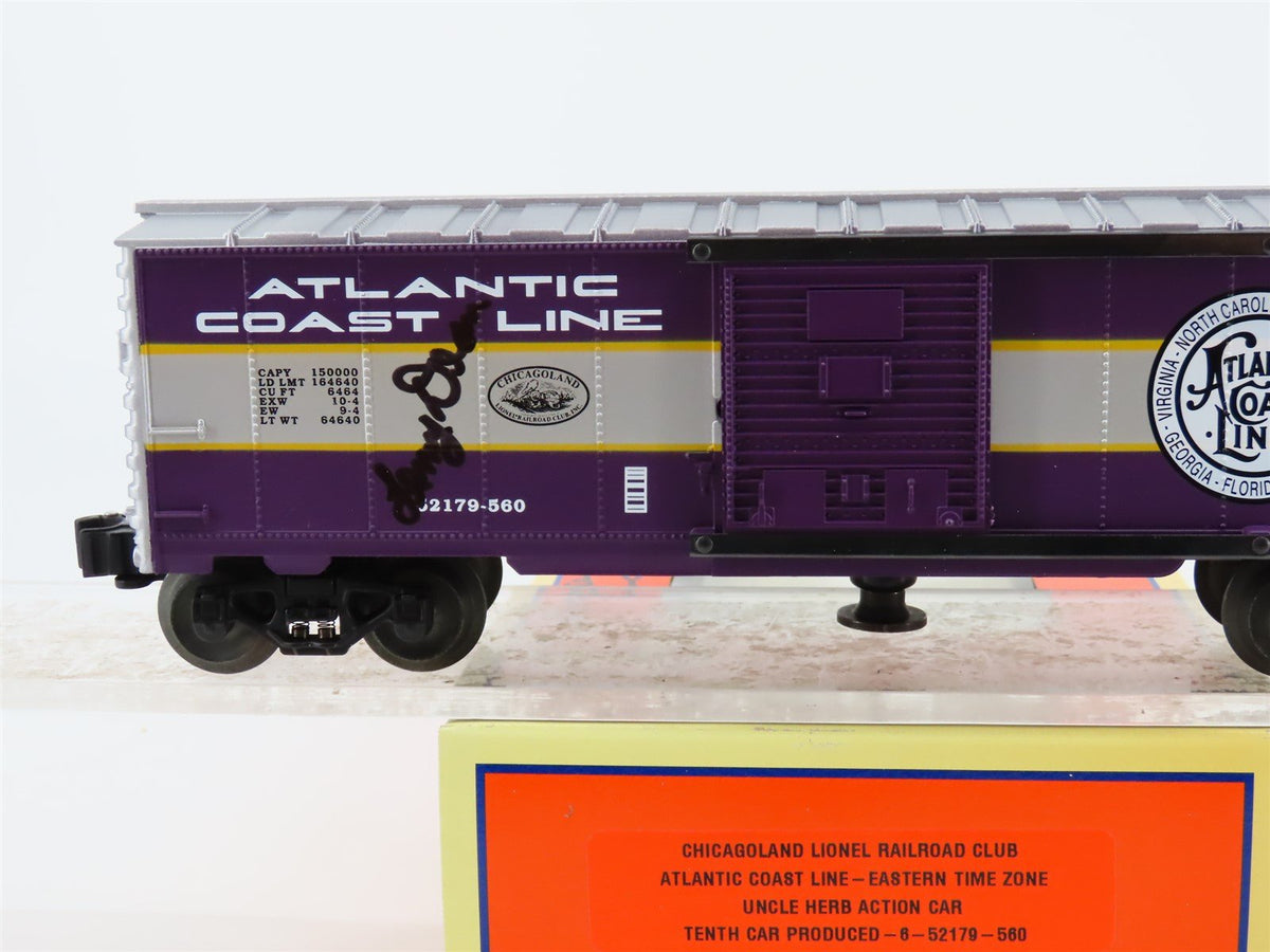 O 3-Rail Lionel 6-52179-560 ACL Atlantic Coast Line Box Car SIGNED by Lenny Dean