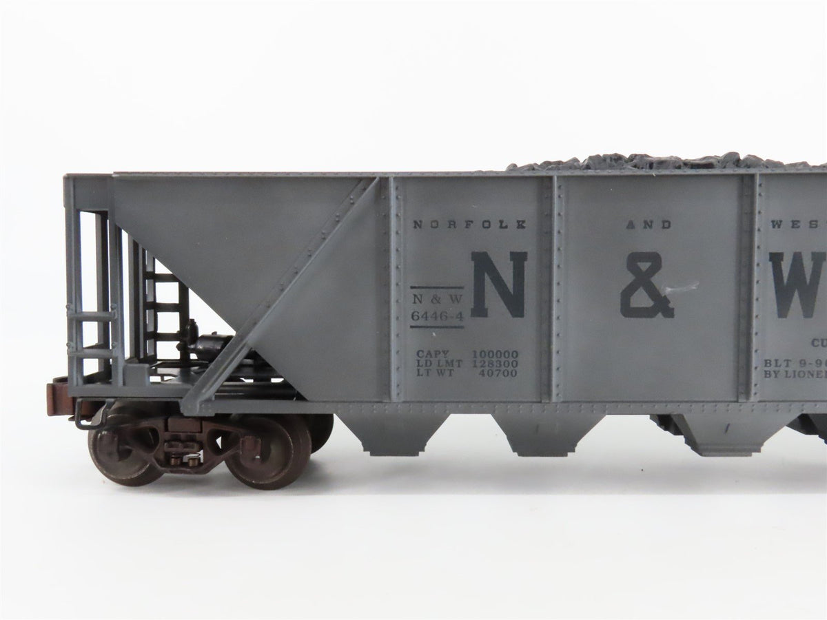 O Gauge 3-Rail Lionel 6-19328 N&amp;W Norfolk &amp; Western 4-Bay Hopper 6446-4 w/ Load