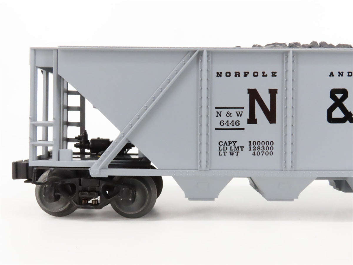 O Gauge 3-Rail Lionel 6-19329 N&amp;W Norfolk &amp; Western 4-Bay Hopper #6446 w/ Load