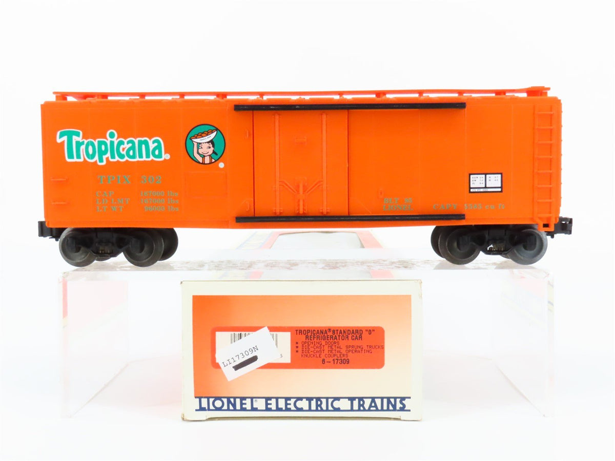 O Gauge 3-Rail Lionel #6-17309 TPIX Tropicana Steel Reefer #302