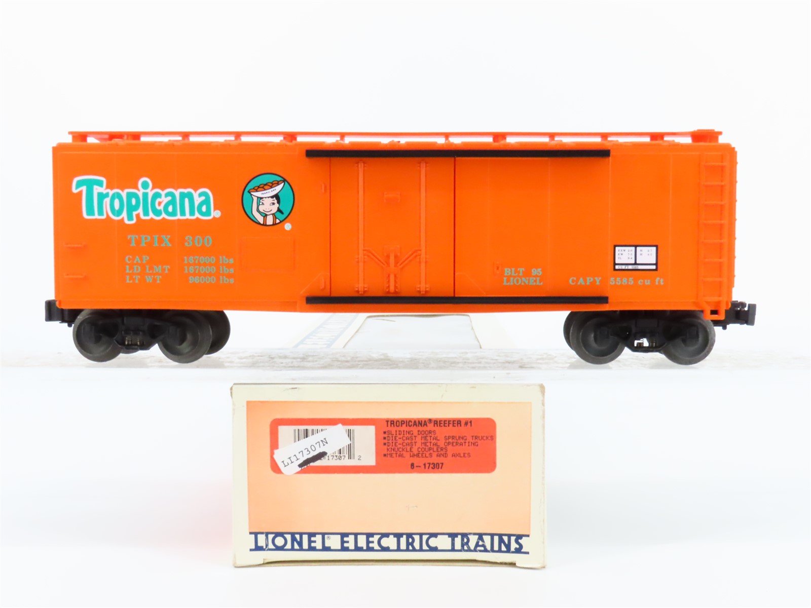 O Gauge 3-Rail Lionel #6-17307 TPIX Tropicana Steel Reefer #300