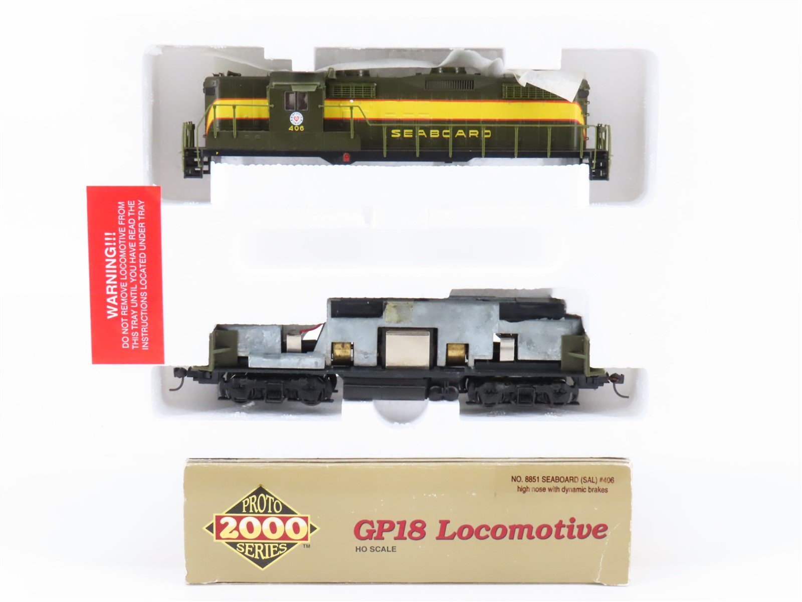 HO Scale Proto 2000 8851 SAL Seaboard Air Line EMD GP18 Diesel #406 - BAD GEARS