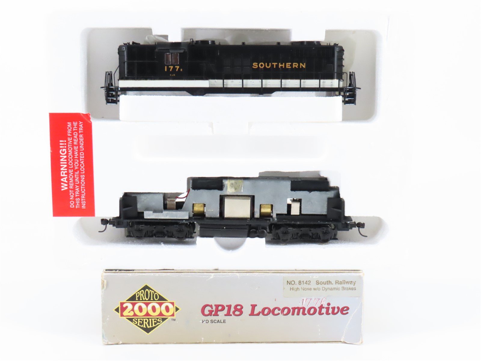 HO Scale Proto 2000 8142 SOU / CofG Southern EMD GP18 Diesel #177R - BAD GEARS