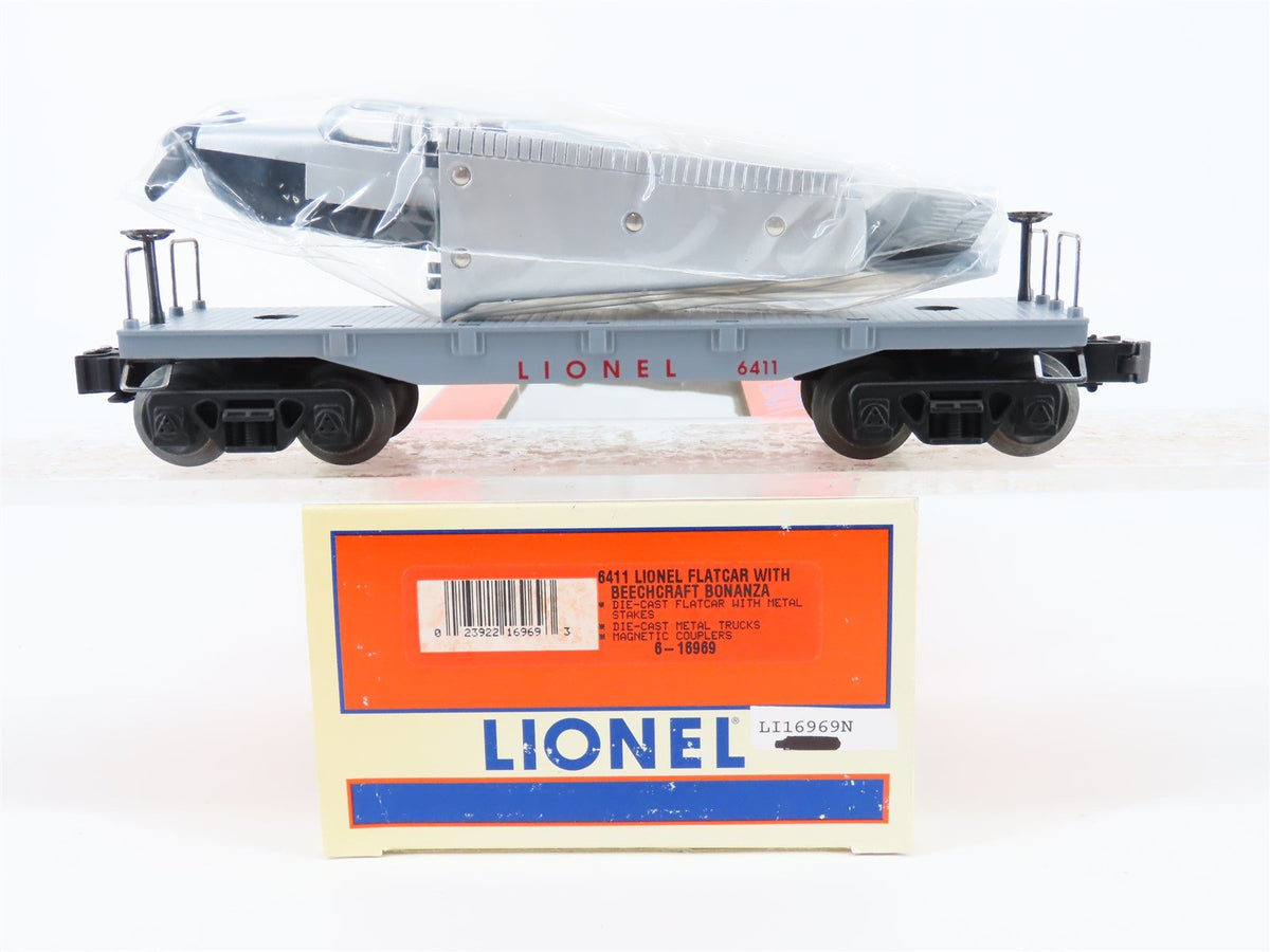 O Gauge 3-Rail Lionel #6-16969 Lionel Flat Car #6411 w/ Beechcraft Bonanza