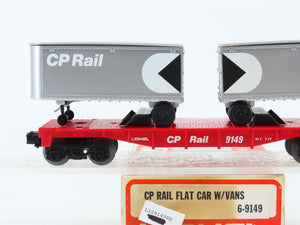 O Gauge 3-Rail Lionel #6-9149 CP Rail Canadian Pacific Flat Car w/ Trailers