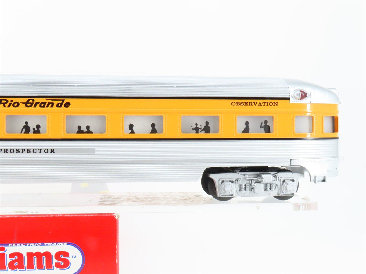 O Gauge 3-Rail Williams D&amp;RGW Rio Grande Observation Passenger Car &quot;Prospector&quot;