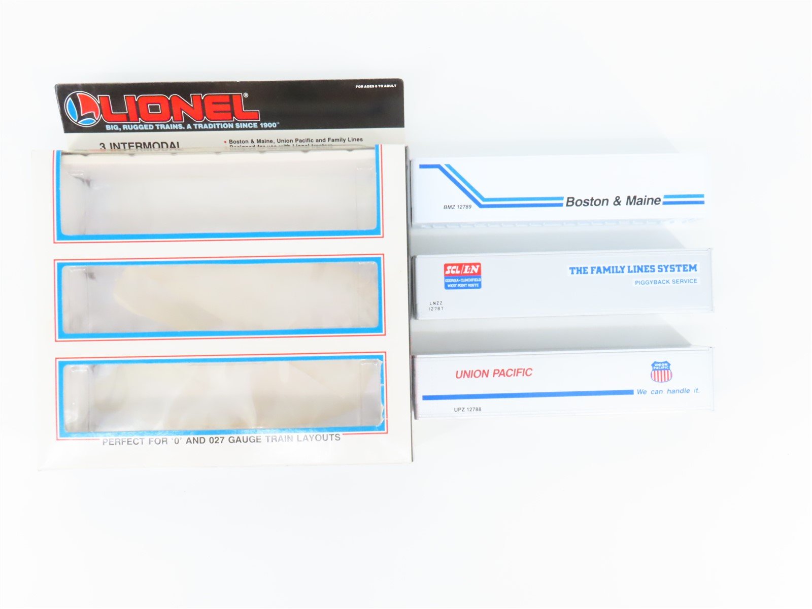 O Scale Lionel 6-12784 B&M UP SCL/L&N Intermodal Containers - Set of 3