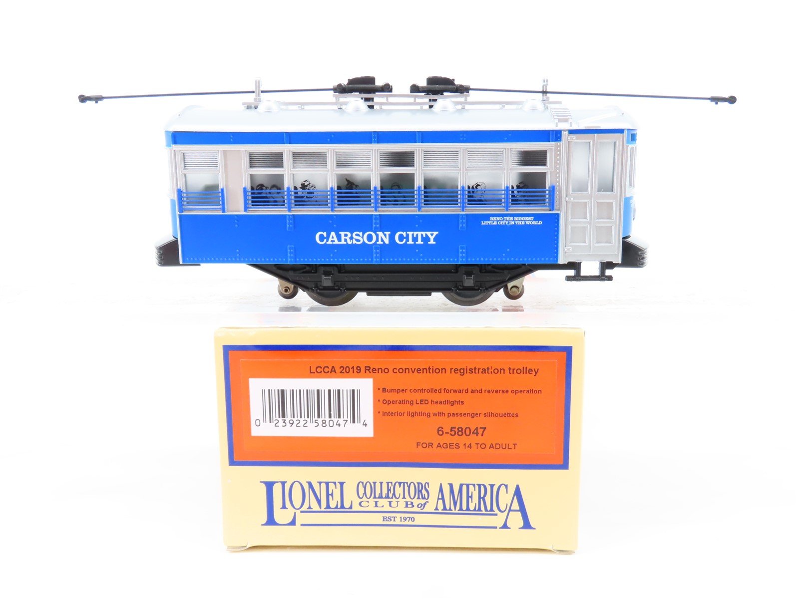 O Gauge 3-Rail Lionel 6-58047 LCCA 2019 Reno Convention Electric Trolley