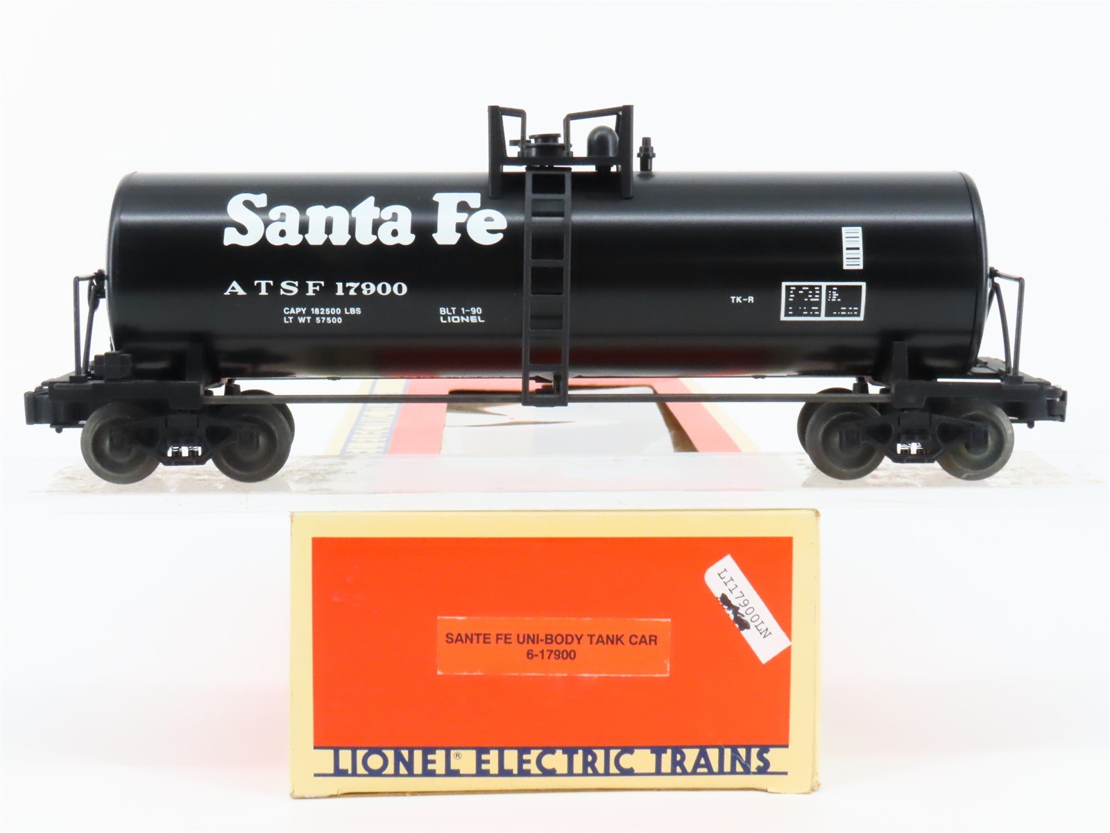 O Gauge 3-Rail Lionel 6-17900 ATSF Santa Fe Uni-Body Tank Car #17900