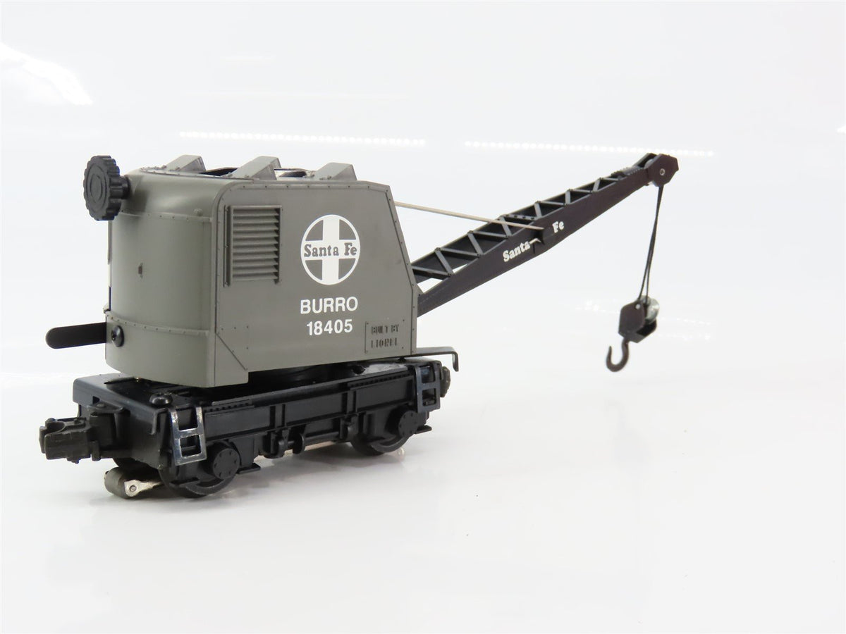 O Gauge 3-Rail Lionel 6-18405 ATSF Santa Fe Burro Crane Powered