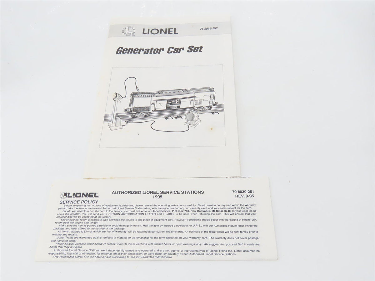 O Gauge 3-Rail Lionel 6-19825 EMD Electric Power Generator Boxcar #19825