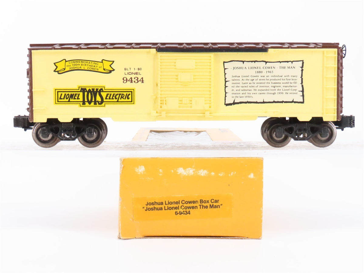 O Gauge 3-Rail Lionel 6-9434 Joshua L Cowen &quot;The Man&quot; Commemorative Box Car 9434