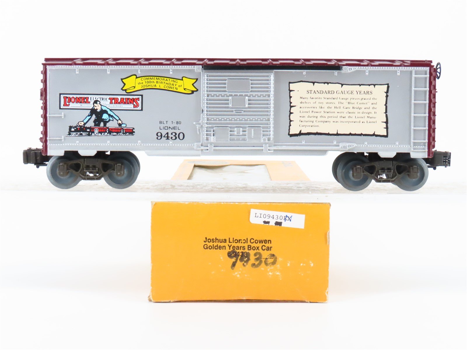 O Gauge 3-Rail Lionel 6-9430 Joshua L Cowen Commemorative Box Car #9430