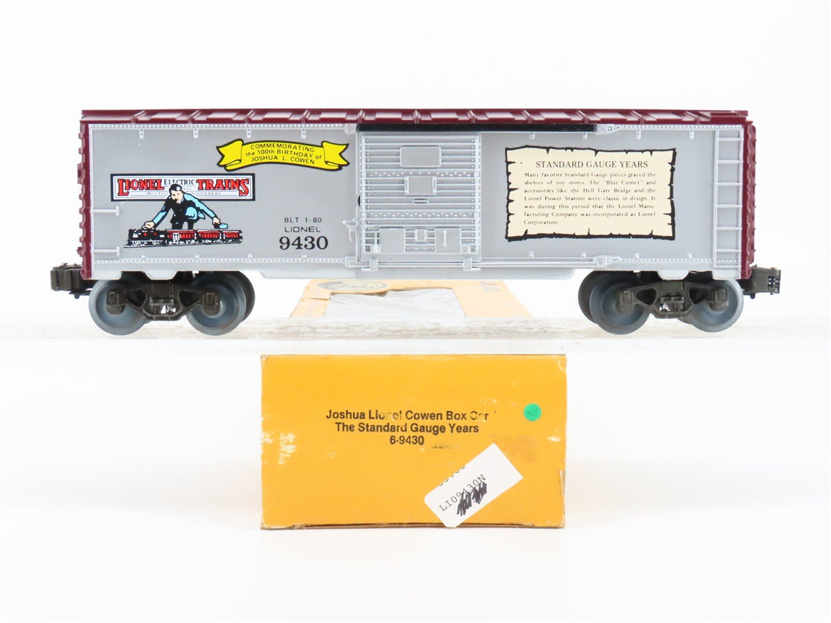 O Gauge 3-Rail Lionel 6-9430 Joshua L Cowen Commemorative Box Car #9430