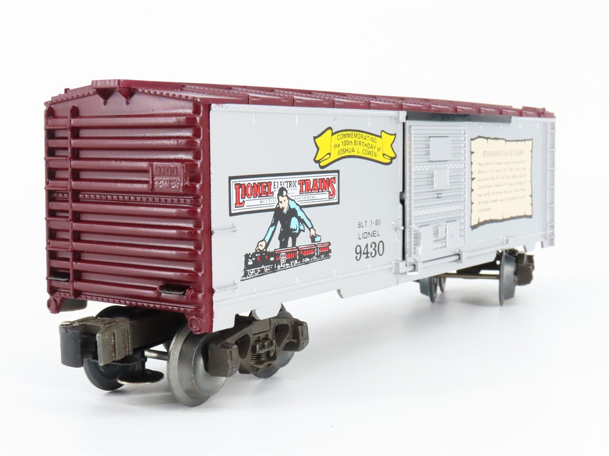 O Gauge 3-Rail Lionel 6-9430 Joshua L Cowen Commemorative Box Car #9430