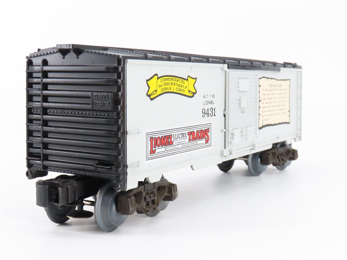 O Gauge 3-Rail Lionel 6-9431 Joshua L Cowen Commemorative Box Car #9431