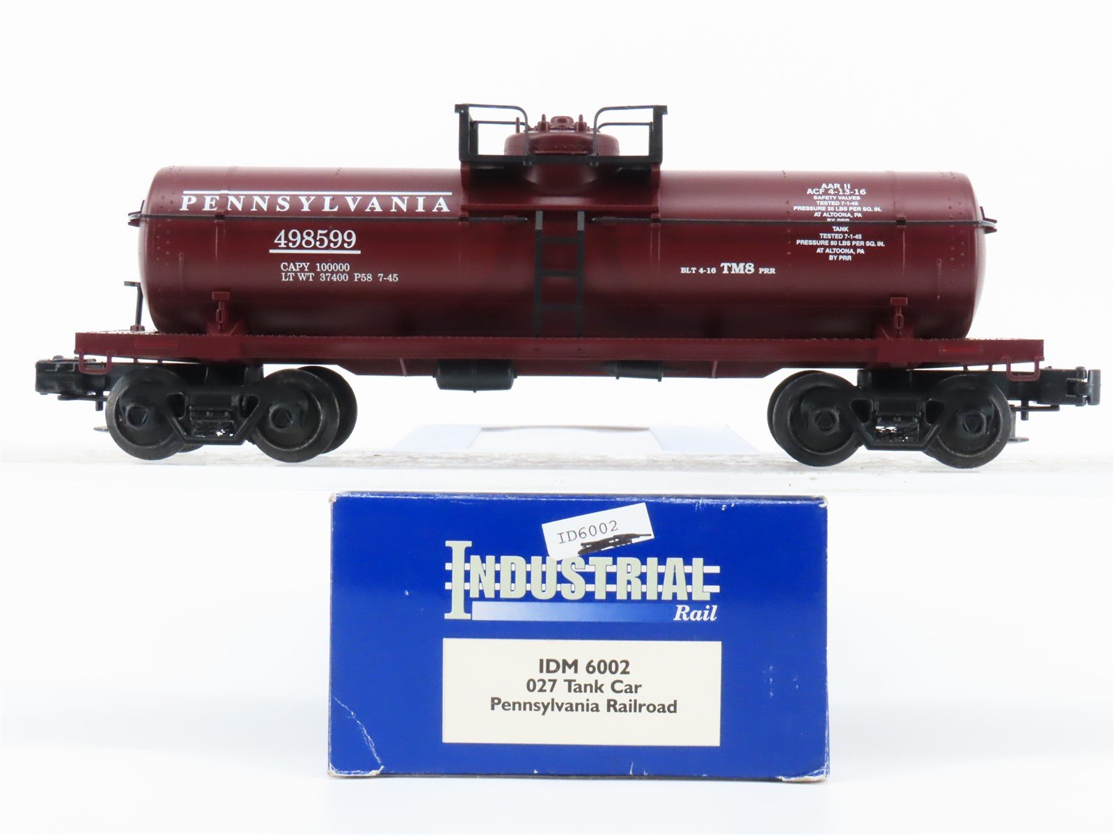 O Gauge 3-Rail Industrial Rail IDM 6002 PRR Pennsylvania Tank Car #498599