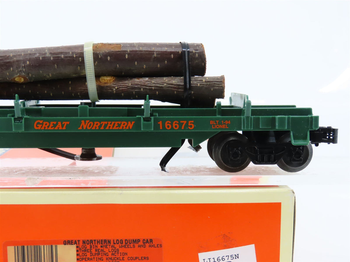 O Gauge 3-Rail Lionel 6-16675 GN Great Northern Log Dump Car #16675