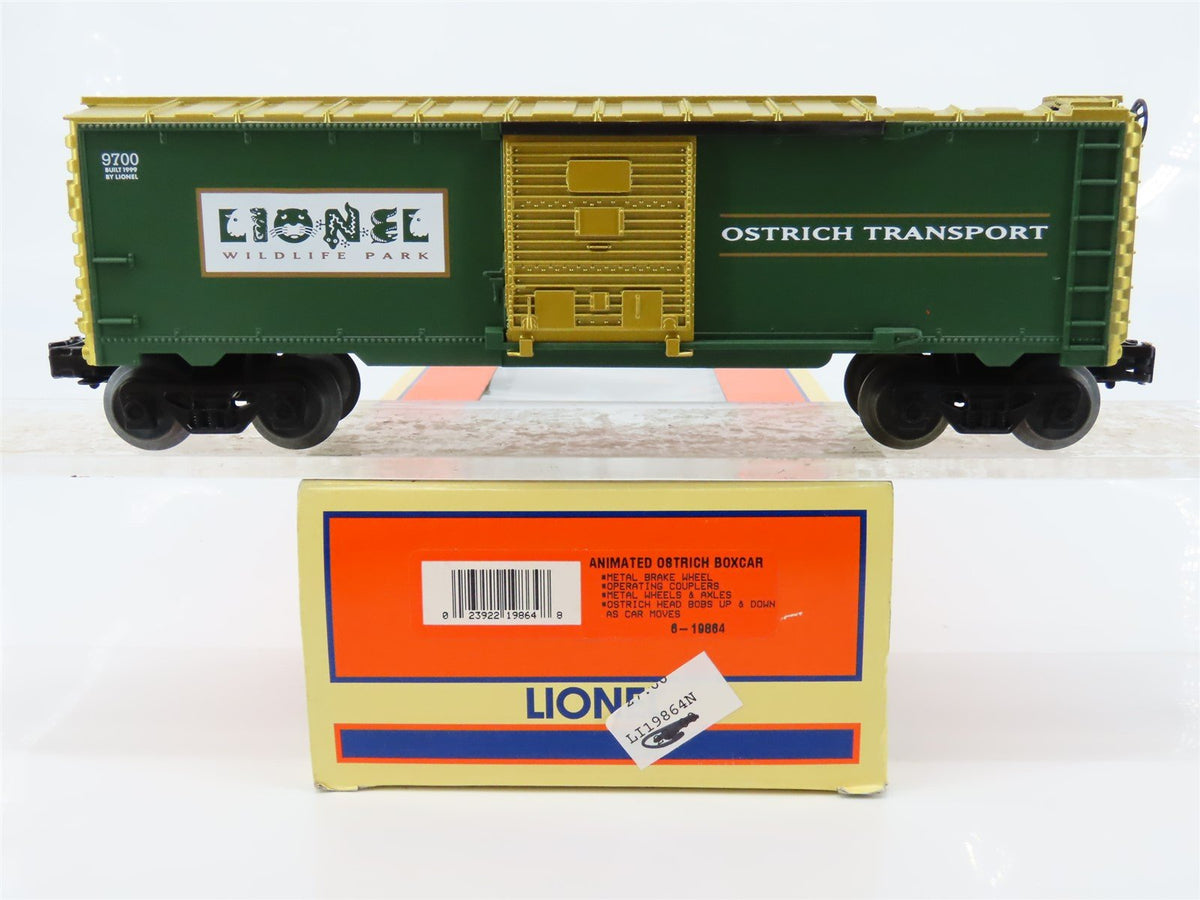 O Gauge 3-Rail Lionel 6-19864 Wildlife Park Animated Ostrich Box Car #9700