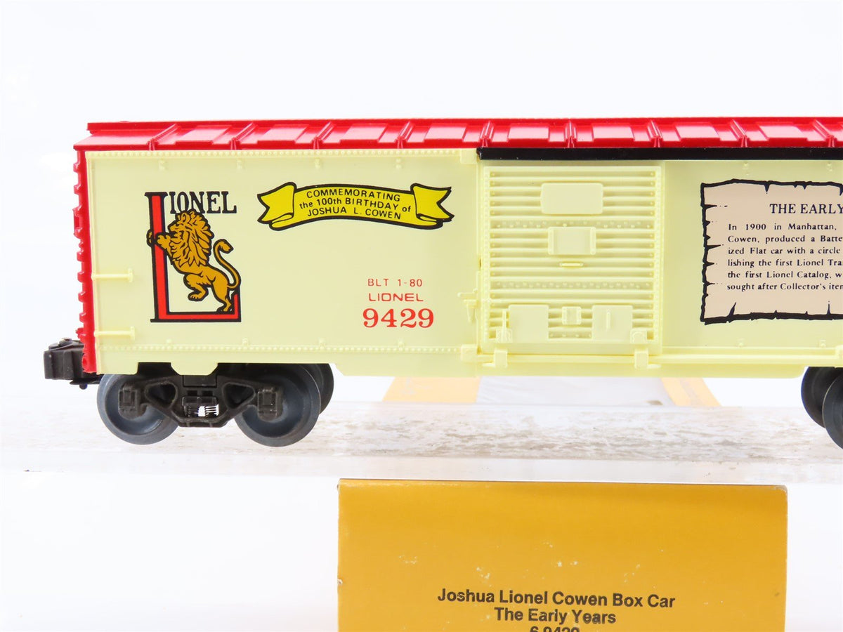 O Gauge 3-Rail Lionel 6-9429 Joshua Lionel Cowen &quot;The Early Years&quot; Box Car #9429