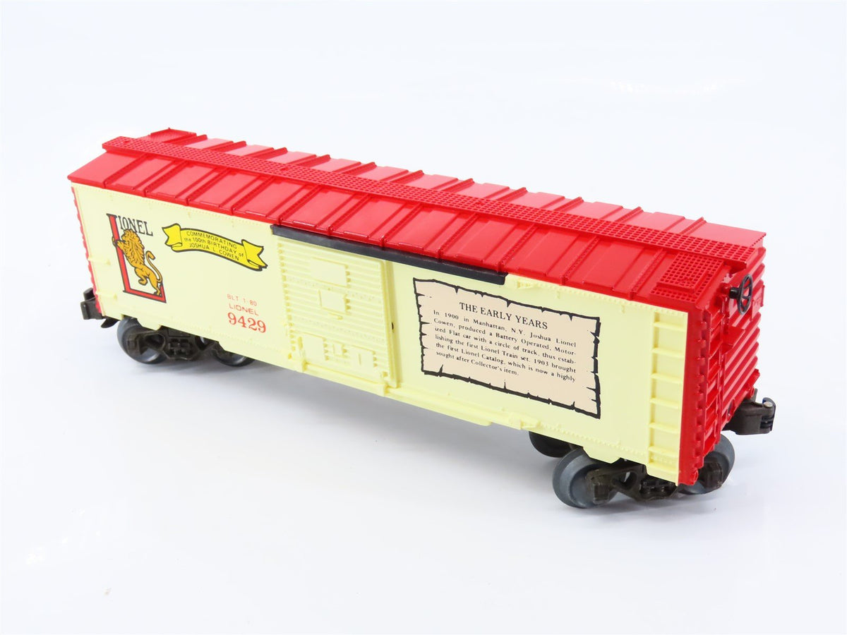 O Gauge 3-Rail Lionel 6-9429 Joshua Lionel Cowen &quot;The Early Years&quot; Box Car #9429