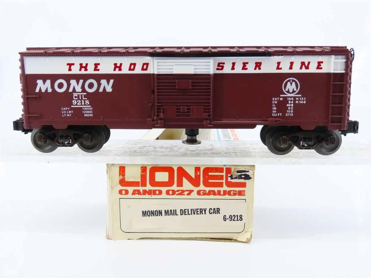 O Gauge 3-Rail Lionel 6-9218 CIL Monon Mail Delivery Operating Box Car #9218