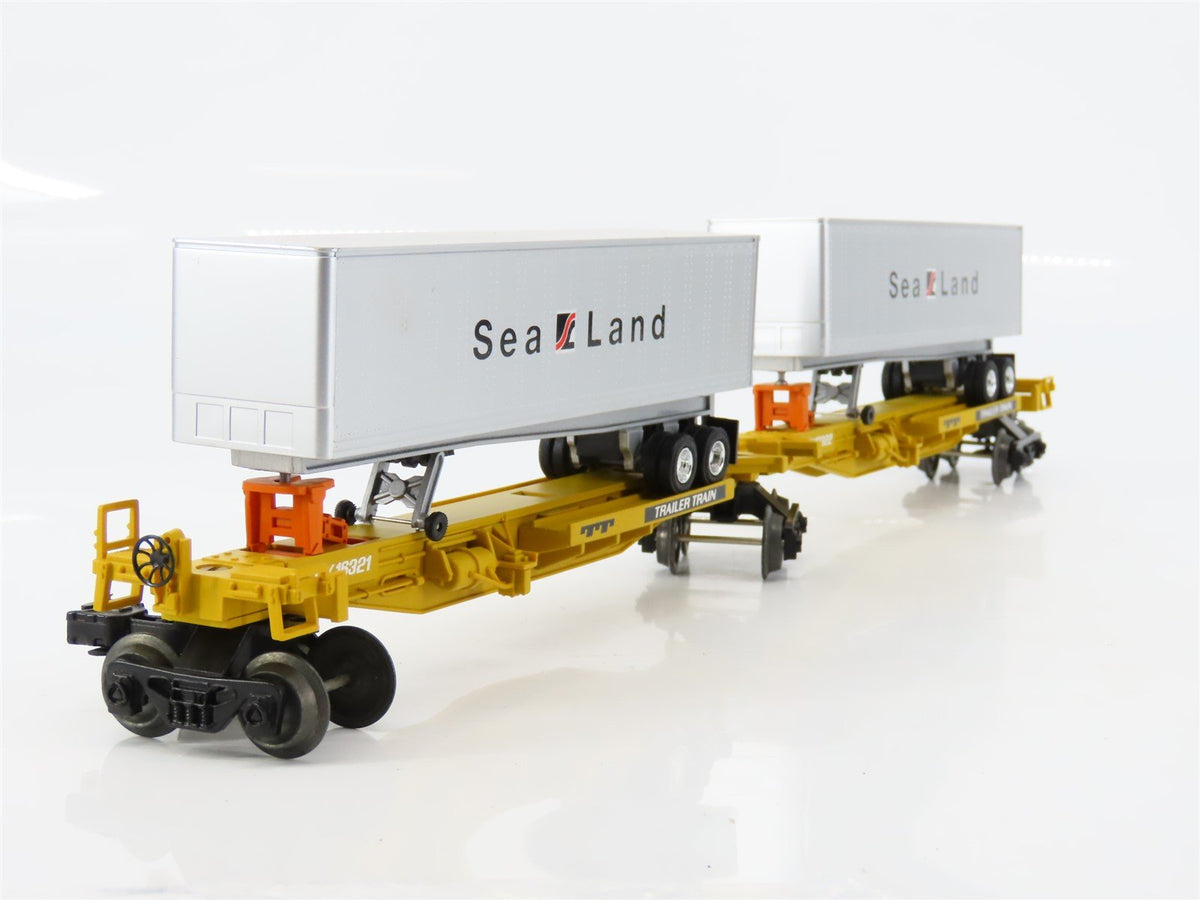 O Gauge 3-Rail Lionel 6-16322 TTUX Sealand Articulated Flat Car 16322 &amp; Trailers