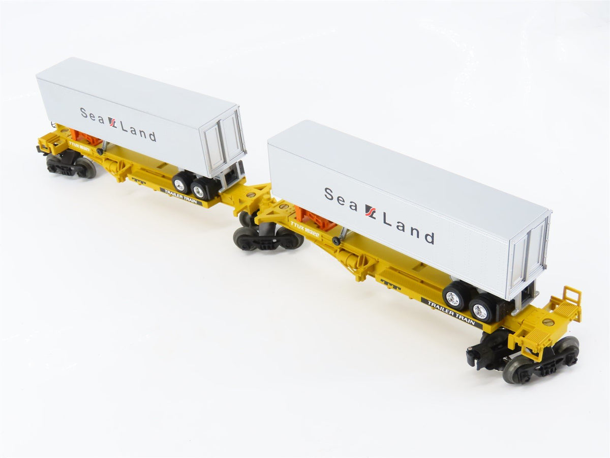 O Gauge 3-Rail Lionel 6-16322 TTUX Sealand Articulated Flat Car 16322 &amp; Trailers