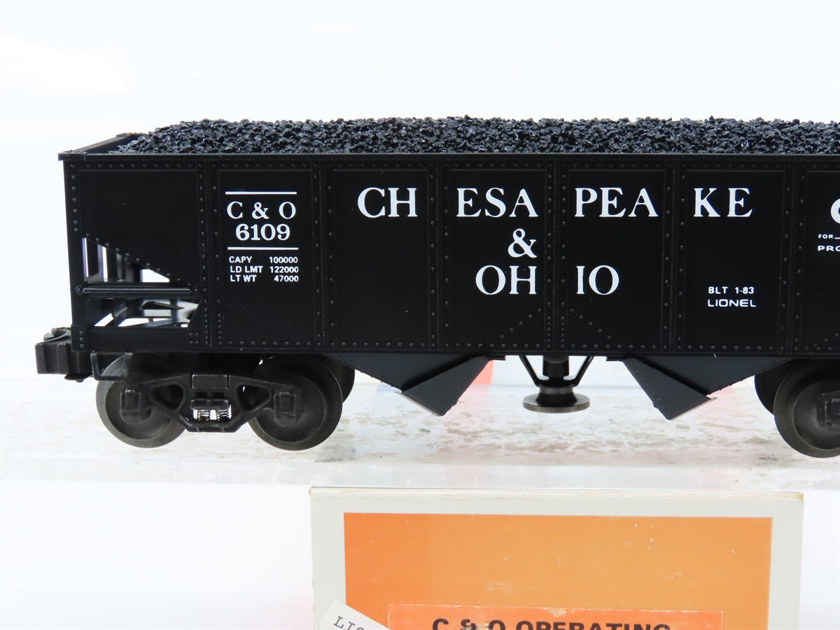 O Gauge 3-Rail Lionel 6-6109 C&amp;O Chesapeake &amp; Ohio Operating 2-Bay Hopper #6109