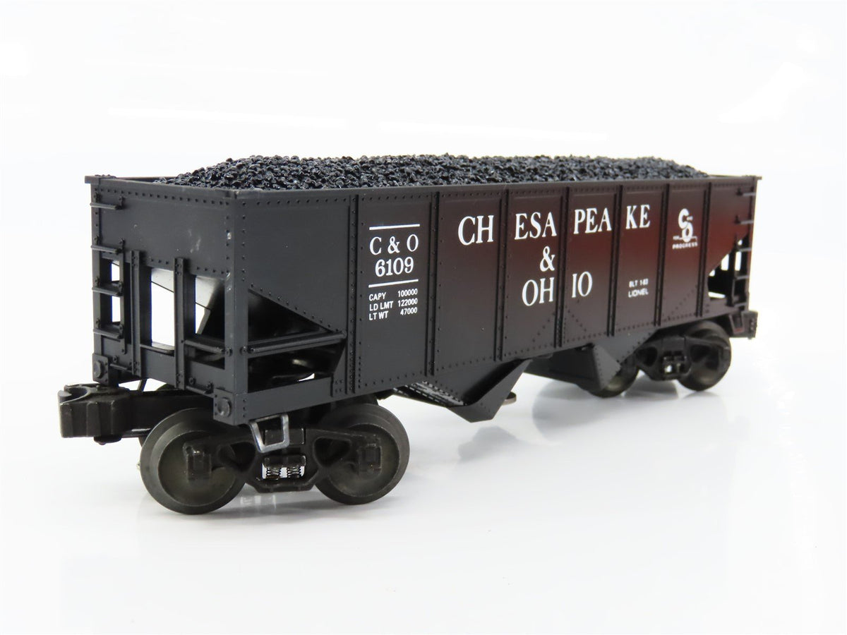 O Gauge 3-Rail Lionel 6-6109 C&amp;O Chesapeake &amp; Ohio Operating 2-Bay Hopper #6109